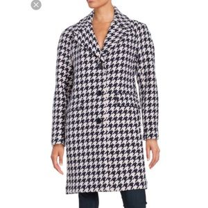 Kate Spade Houndstooth Notch Collar Coat